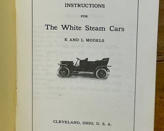 WHITE STEAM CARS - INSTRUCTIONS MODELS K AND L