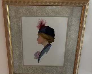 VINTAGE FRAMED PRINT - "THE LOVELY WOMAN" - PAUL MEYLAN