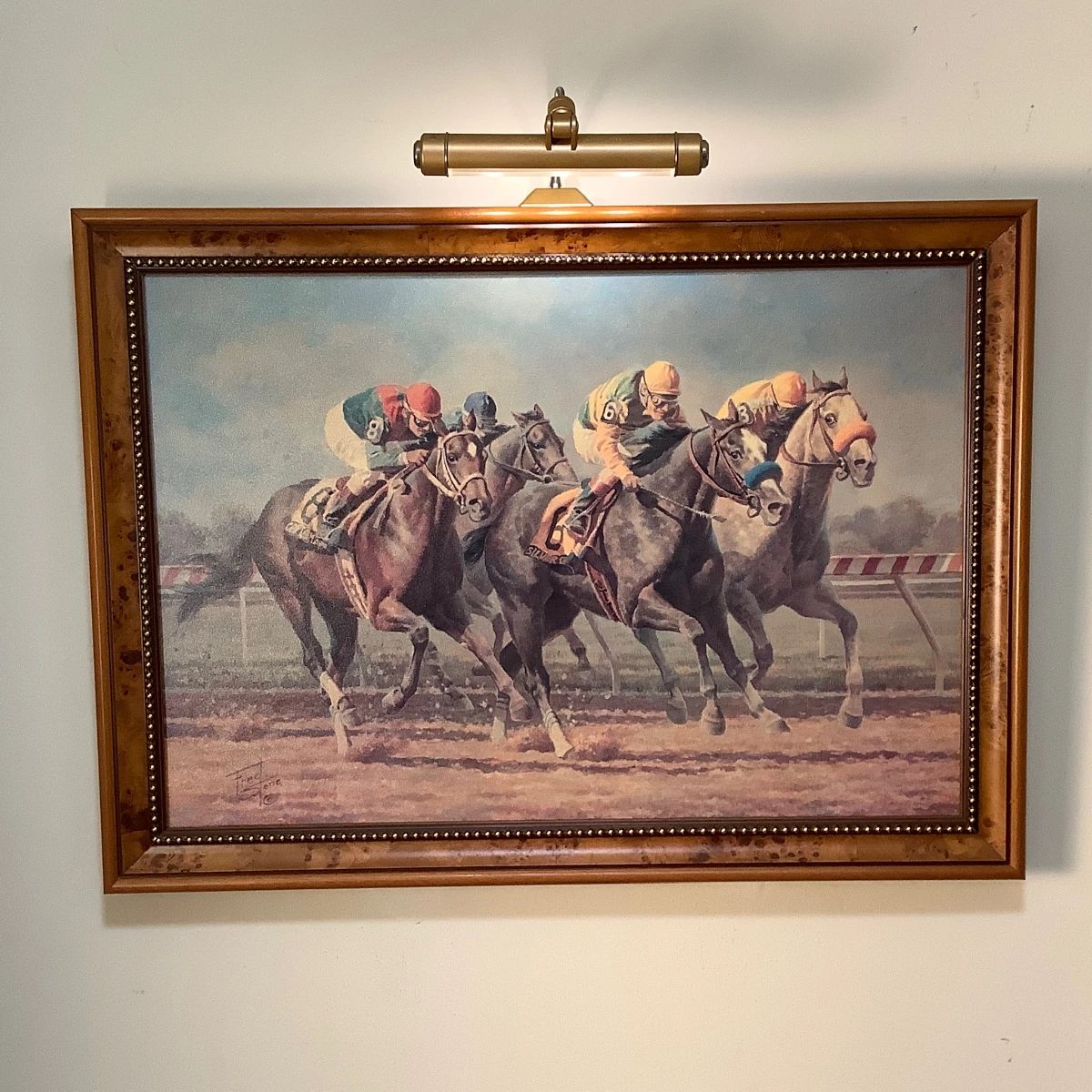 Fred Stone signed art and signed by jockey