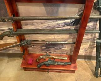 Antique Guns and Rack
