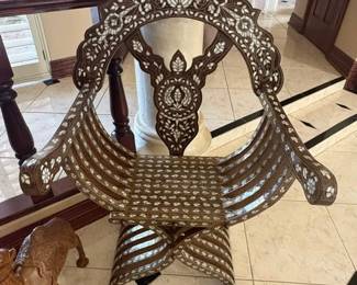 Antique Syrian folding chair from the late 19th century- Hand crafted