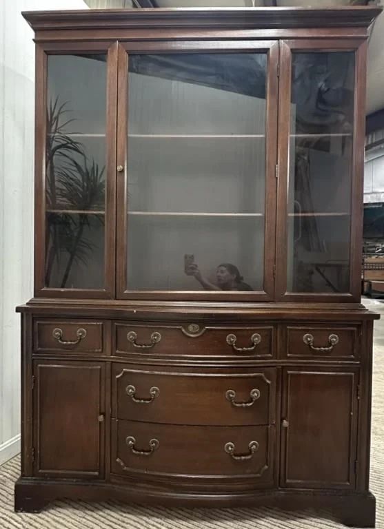 Federal style mahogany china cabinet