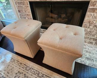 Pair of Tufted Ottomans