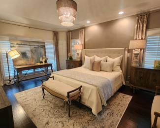 King Upholstered Nail Head Trim Bed