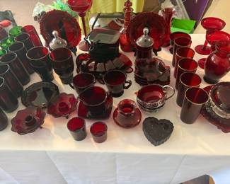 Ruby red glassware