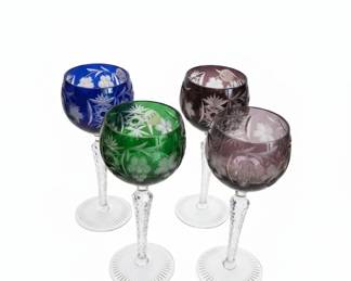 Ajka Marsala Cut Crystal Wine Glasses