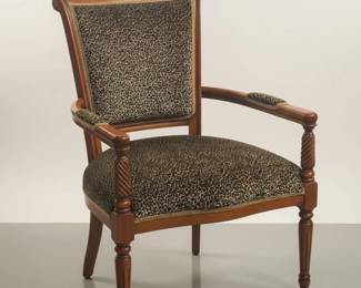 Vintage Leopard Print Accent Chair