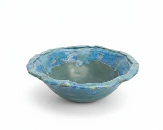 Large Iridescent Glazed Studio Art Pottery Bowl
