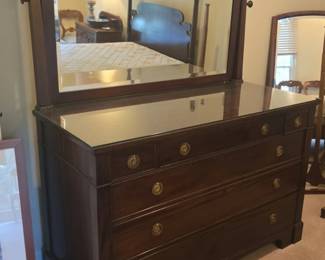 Federal Style Mahogany Bachelors Chest with Mirror