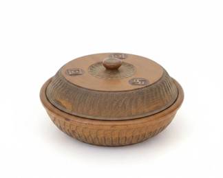 Vintage Hand Carved Wooden Trinket Box with Inlay