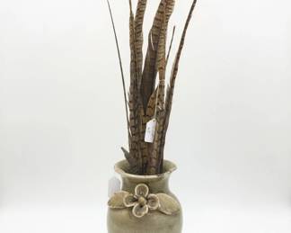 Ceramic Vase with Floral Applique