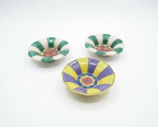 Set of Vintage HandPainted Ceramic Trinket Dishes