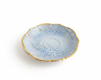 HandPainted Limoges France Porcelain Trinket Dish with ForgetMeNots