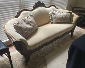 Victorian Rococo Revival Settee Sofa
