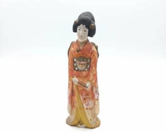 Vintage Japanese Satsuma Moriage Geisha Figurine