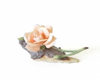 Capodimonte Porcelain Rose Figurine