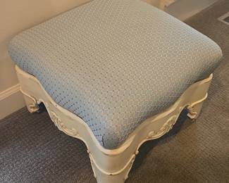 French Provincial Style Carved Ottoman