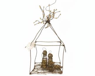 Wire Nativity Scene Sculpture