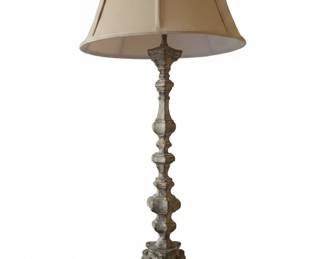 Ornate Candlestick Table Lamp with Bell Shade