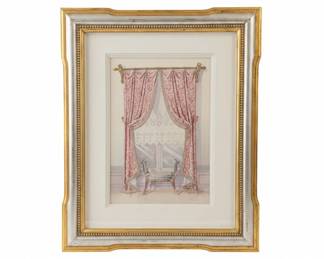 Framed Interior with Drapes and Chair Print by James Steinmeyer