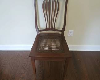 Regency Style Inlaid Side Chair with Caned Seat