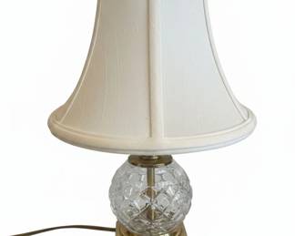 Waterford Crystal Table Lamp with White Bell Shade