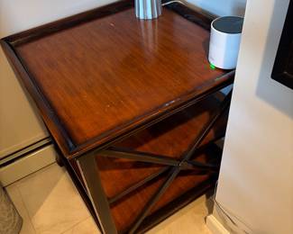 Solid wood end table with shelf 