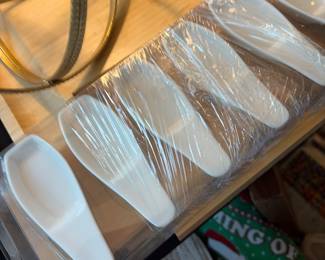 A set of Asian soup spoons 