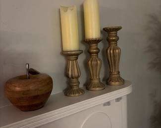 Wooden Apple candle sticks 