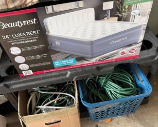 New blow up mattress with headboard new