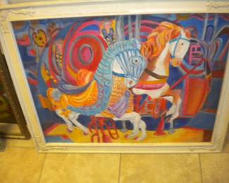 Vintage carousel art with great frame