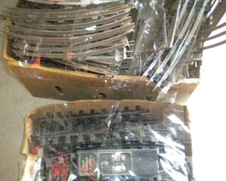 Numerous pieces of metal track