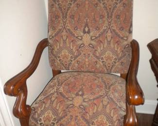 One of 2 matching upholstered chairs