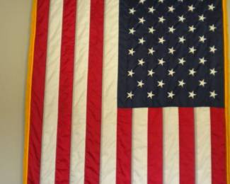 Hanging American flag