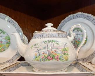 Royal Albert Crown China "Silver Birch" Teapot