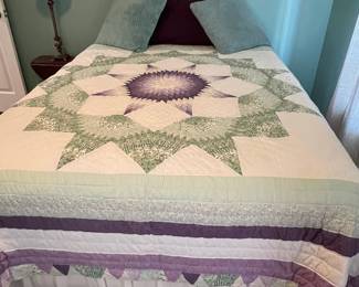 Green and Purple Lone Star Quilt
