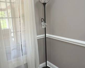 Dark Bronze Torchiere Floor Lamp with Reading Light