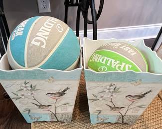 Spalding Fast Break Basketballs in Decorative Planters