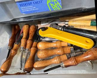 Wood Handle Leatherworking & Carving Tools Set