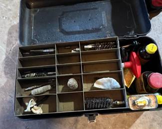 Vintage Gun Cleaning Kit with Metal Case