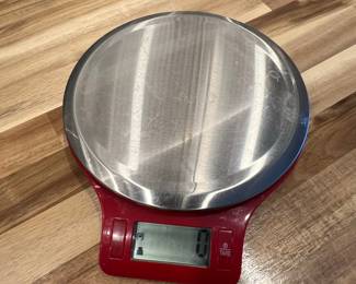 Mainstays Red Round Digital Kitchen Scale