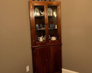 Oak Mission Style Corner Cabinet