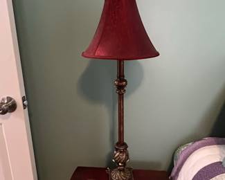 Table Lamp with Red Shade