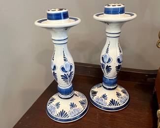 Delft Handpainted Candlesticks