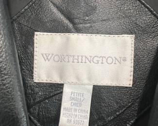 Worthington Women's Black Leather Blazer
