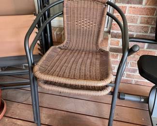 Wicker and Metal Frame Patio Chair Style - set of 2