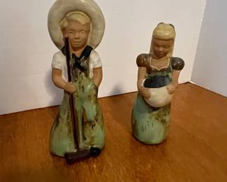 Vintage Frankoma Pottery Boy and Girl Figurines