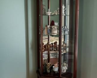 Corner Curio Cabinet with American Flag Pediment