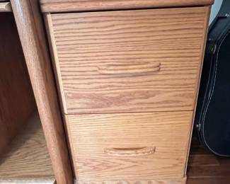 Oak Two-Drawer File Cabinet