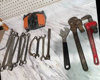 Assorted Wrench Set and Pipe Wrenches